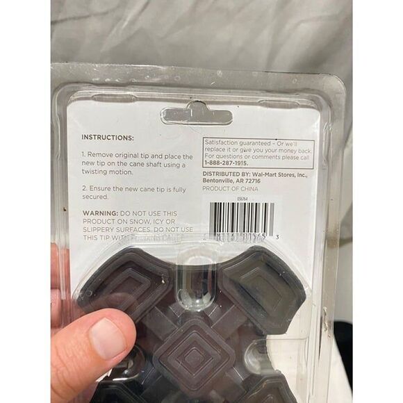 Equate Self Standing Rubber Cane Tip Fits 7/8 inch to 3/4 inch Cane Shafts - Picture 5 of 5